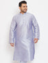 Vastramay Men's Plus Size Lavender Silk Blend Kurta